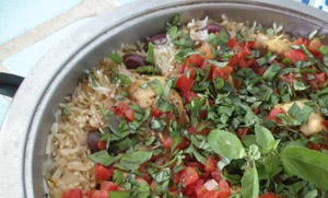 Chicken Pilaf with Olives and Saffron